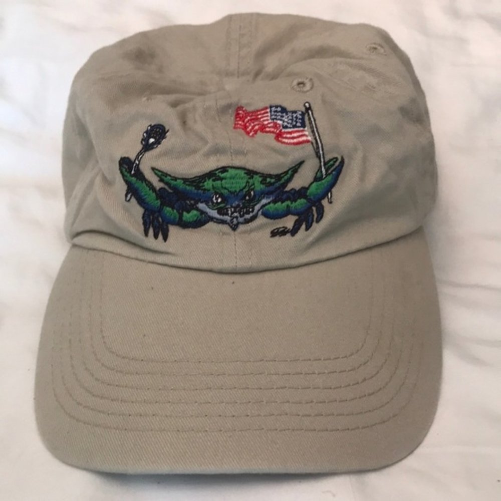 Lacrosse and flag hat with adjustable strap cotton